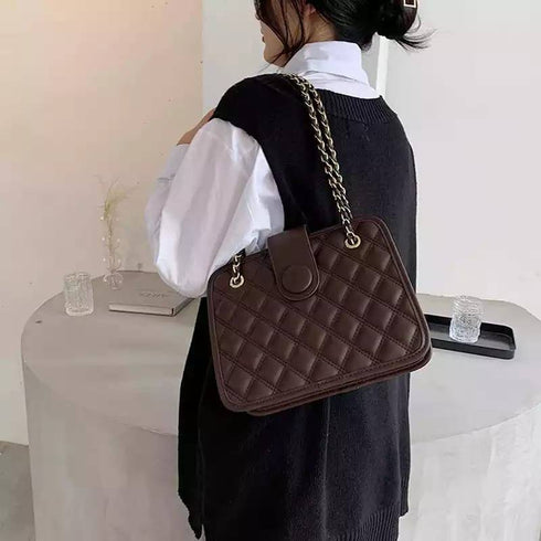 Argyle Pu Leather Flap Crossbody Shoulder Bag